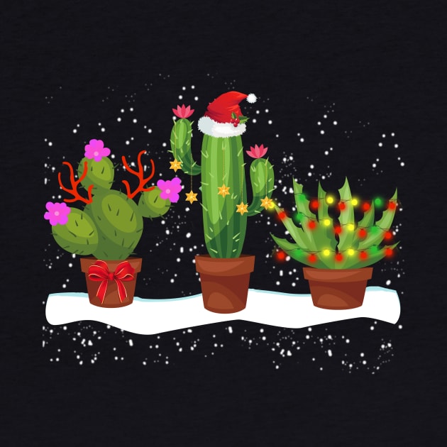 Succulent Cactus Snow Merry Christmas by TeeAnimals